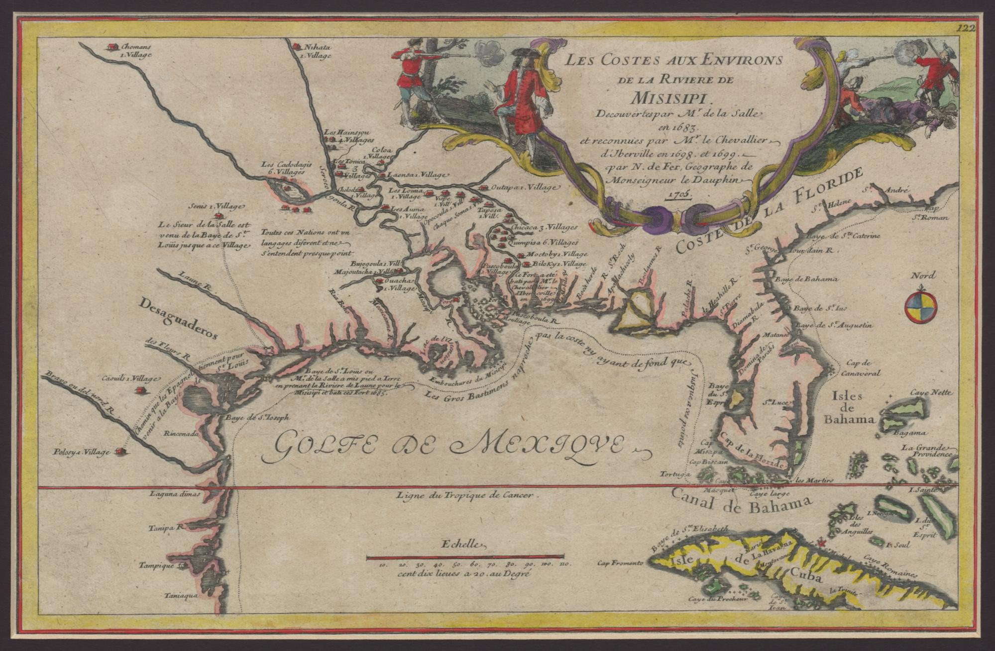 Map of
          Louisiana, 1687.
