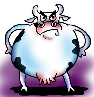 Cartoon of an angry cow