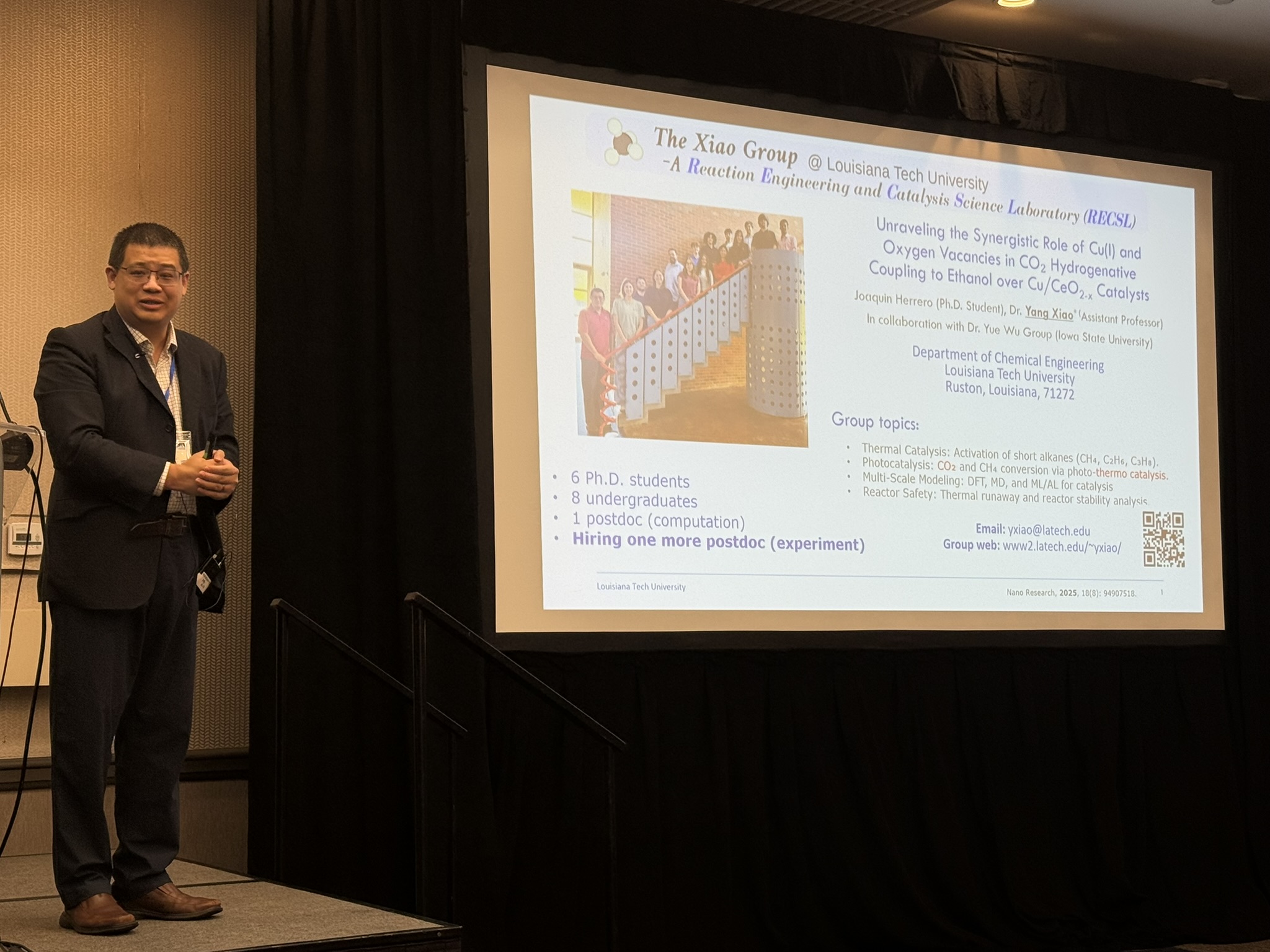 Dr. Xiao presenting at the 14th NANO Conference