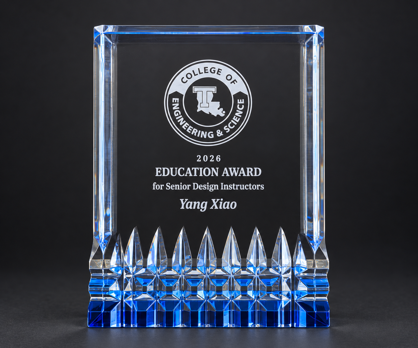 Dr. Yang Xiao receives the 2026 COES Education Award for Senior Design Instructors
